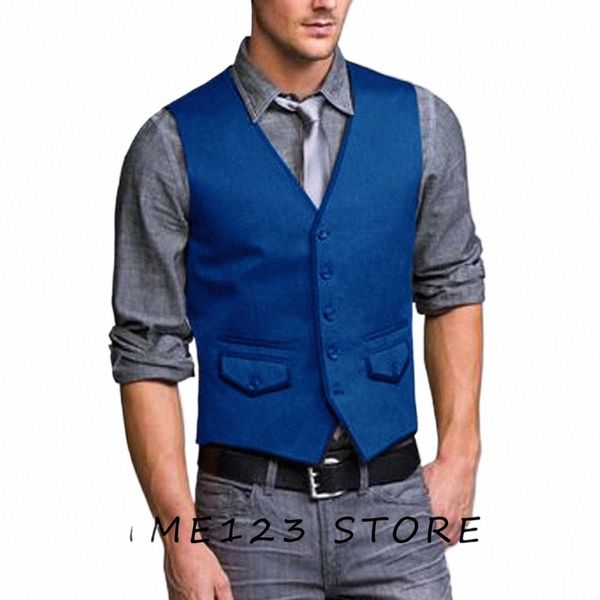 Masculino Serge Casual Busin Collar Único Breasted Colete Formal Terno Melhor Chaleco Gótico Wang Steampunk Coletes Masculinos d2pY #