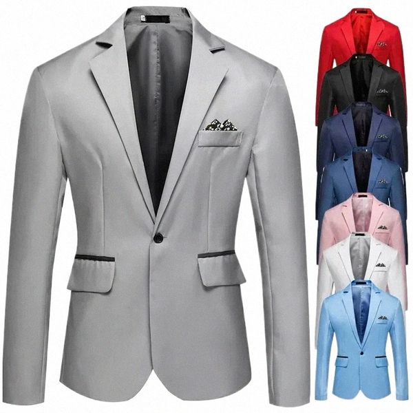 8 Farben!Männer Anzug Busin Casual Keine Ir Einreihige Einzigen Hintern Split Kragen Hochzeit Party Mantel Slim Fit Büro Blazer j62J #