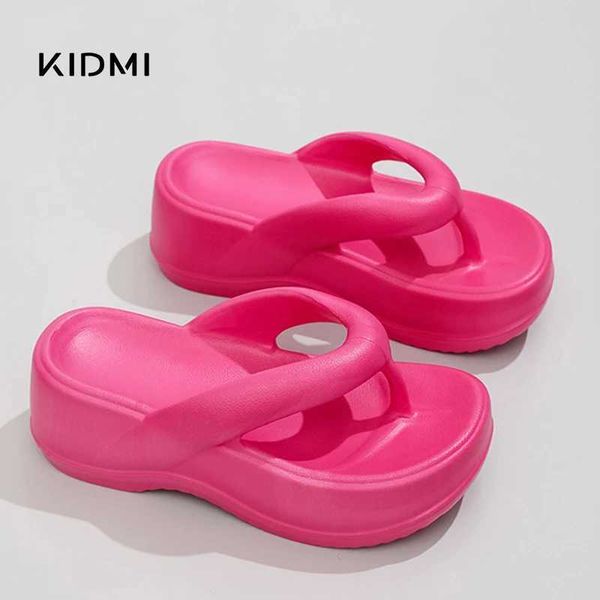 Chinelos Kidmi Moda Womens Tablet Flip Plataforma de Verão Ao Ar Livre EVA Beach Slide Sandálias Casuais Casa Jardim Sapatos H240328