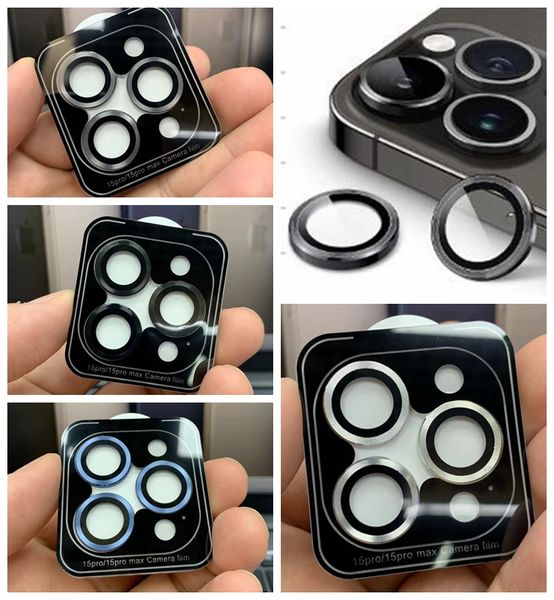 Capa de lente de câmera de vidro temperado premium, lente única, para iphone 15 plus 14 13 12 pro max 11, filmes protetores de telefone móvel