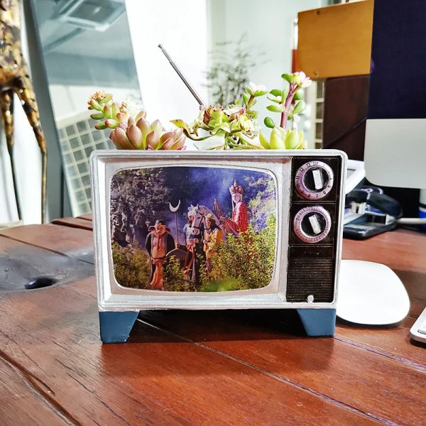 Plantadores vintage cor tv em forma de plantador moderno decorativo plantador pote bonito decoração para casa amantes presentes para mulher