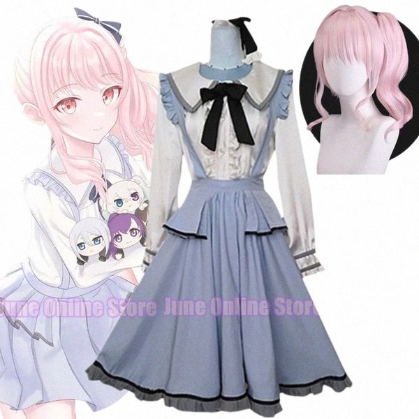 anime Akiyama Mizuki Cosplay Costume da cameriera Progetto Sekai Stage colorato!Cute Girl Lolita Ruffle Dr Uniforme da gioco di ruolo R75j#