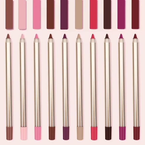 15 Farben Lipliner Multikolor wasserdichte langlebige Pigment-Privatdarsteller Lip Liner Custom Bulk Make-up Bleistift Alle Lippen Töne