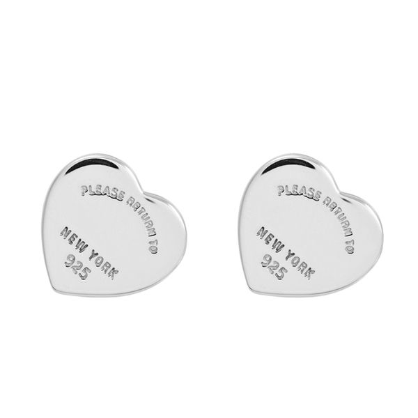 ECHTE 925 Sterling Silber Herz Ohrstecker NEW YORK Liebe Herzen Hochzeit Geschenk Schmuck für Frauen Freundin Geschenk Luxus Ohrring TOP Qualität Großhandel