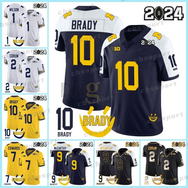 Michigan Wolverines 2024 Coleção Especial NCAA College Football Jersey Mccarthy Corum Wilson Edwards Denegal Brady Tuttle Warren Bell Custom Stitched Mens Kids