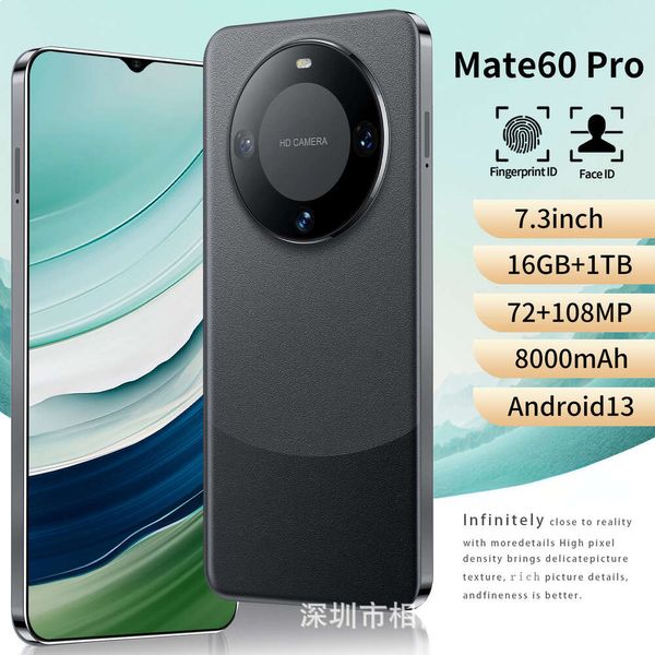 Novo smartphone Mate 60 Pro 16+1TB7.3 telefone de tela grande de alta definição