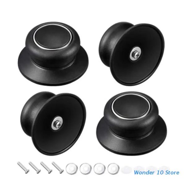 Kitler 4pcs Universal Pot Pan Lid üst yedek düğme mutfak silikon cam tenceresi güveç tutma kolu