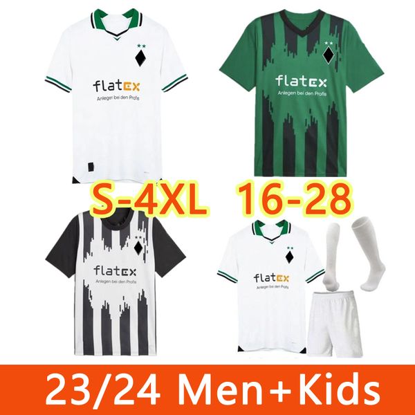 Maglie da calcio Borussia Monchengladbach 2023/2024 Maglia da casa e da trasferta Kone Itakura Elvedi Honorat Plea Cvancara Versione giocatore Uomo Kit per bambini