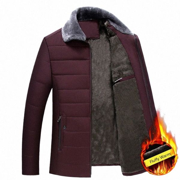 Homens Grosso Faux Fur Collar Jaqueta de Lã Parka Masculino Lg Manga Mens Verde Inverno Parkas Plus Size Quente Fofo Meninos Casaco Sólido k9cF #