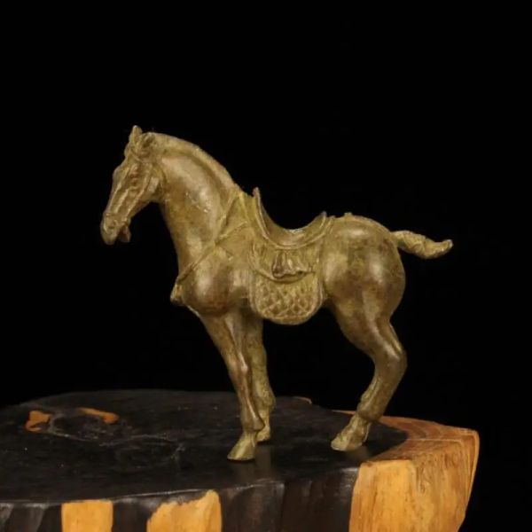 Esculturas de cobre roxo estátua de cavalo chinês acessórios de decoração para casa enfeites de decoração de mesa de escritório de cobre