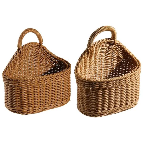 Körbe aus Jute, gewebt, zum Aufhängen, Aufbewahrungskörbe, handgefertigt, Blumentopf aus Korbgeflecht, atmungsaktiv, für Floristen, Rattan, Blumentopf für Heimdekoration, Balkon