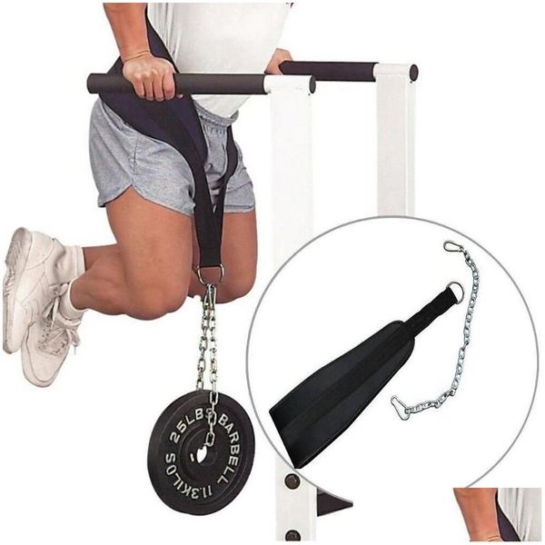 Zubehör Gewichtheben Dip Gürtel Sport Taille Krafttraining Fitness Pl Up Power Chain Drop Lieferung Sport Outdoor Supplies Equ Dh5Ee