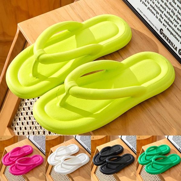 Terlik Kadınların Düz Renkli Flip Flops Hafif Yumuşak Sole Sıradan Ev Slaytlarında Minimalist Kayma Kayma Dirençli Ayak Parçacağı