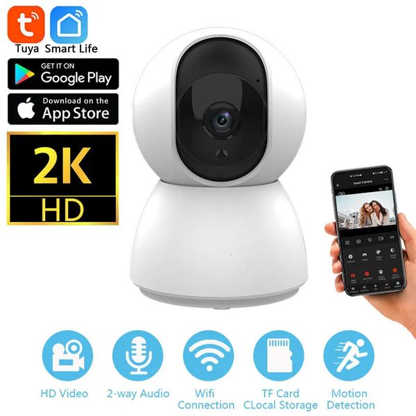 4MP 2K Tuya Smart Mini Wi-Fi IP-камера Внутреннее беспроводное наблюдение с автоматическим отслеживанием домашней безопасности человека CCTV Монитор для домашних животных 240326