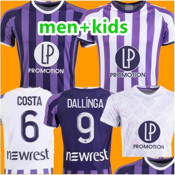 Fußballtrikots 23 24 Toouse Third Donnum Dallinga Home Away Maillot de Foot 2023 2024 Männer Schwarz Weiß Kits Fußballhemden Uniformen Ci Otkdn