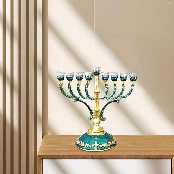 Castiçais candelabros suporte cônico com peça central de mesa de 9 braços para sala de estar