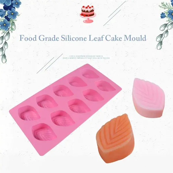 Stampi da forno Stampo per torta in silicone a 10 cavità Stampo per pasticceria al cioccolato a forma di foglia 3D Stampi per decorazioni in gelatina di caramelle fai da te Accessori da cucina