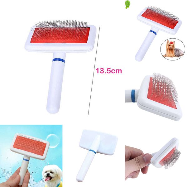 2024 Pet Cat Brush Pettine per cani Rimuove i peli di animali domestici Pettine per peli di animali domestici Spazzola autopulente Slicker per gatti Cani Rimuove i capelli aggrovigliati Pet Beauty Tool