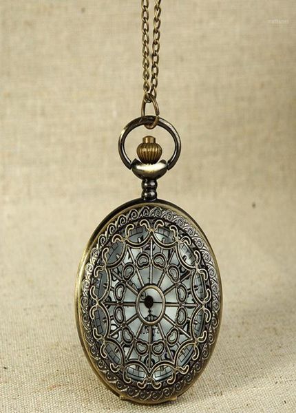 Orologi da tasca Fob Vine Tono bronzo Spider Web Design Catena con pendente Vita Impermeabile Orologio da uomo039 Regalo di compleanno per l'anniversario 1319290