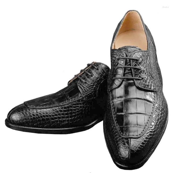 Abendschuhe Ourui True Crocodile Leather Business Formal Herren Schwarz