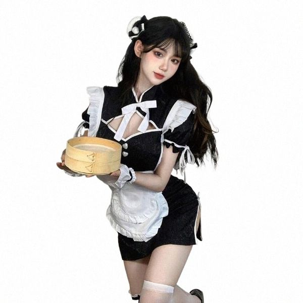 Japanische Süße Lolita Dr Hollow Temptati Nightdr Pyjamas Chinesische Maid Chegsam Dr Anime Cosplay Halen Kostüm 44m8 #