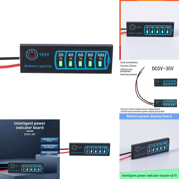 Atualizar novo Dc5-30v 12v 24v led painel display nível da bateria acessórios do carro indicador de energia geral Dc5-30v12v24v