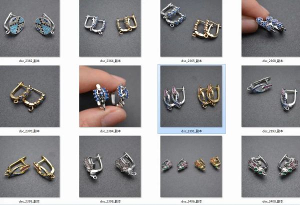 Componenti Perle di zirconi multicolori CZ Gancio pavimentato Anitrust Ganci per orecchini in ottone metallico Risultati di gioielli senza nichel