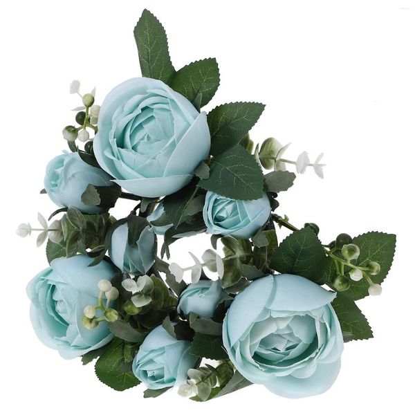 Dekorative Blumen, europäische künstliche Rose, Kerzenständer, Girlande, Valentinstag, Tischparty-Dekoration (weiß), Kränze, Hochzeits-Layout-Requisiten