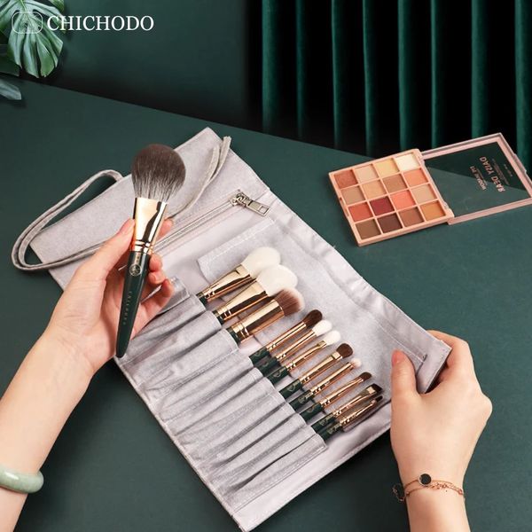 CHICHODO Pennello per trucco - Serie di pennelli cosmetici Green Cloud - Penne per bellezza animali/fibra di alta qualità - Strumenti per trucco professionale 240315