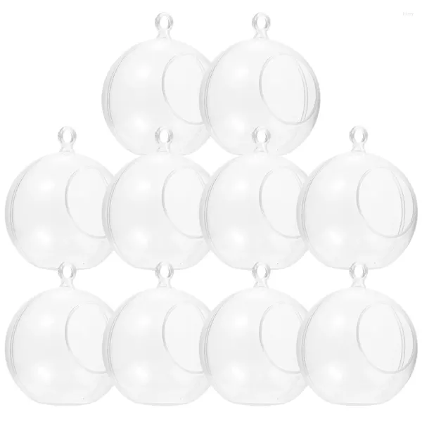 Castiçais 10 Pcs Decoração de Natal Bola Fillable Ornamentos Casaco Cabide Vaso Árvore de Plástico Claro Artesanato Bolas Árvores