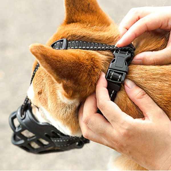 Collari per cani Testa per museruola per cuccioli da esterno Cani anti-morso Maschera anti-abbaio portatile media