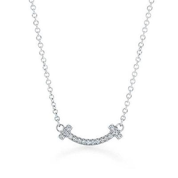 Collane di gioielli di moda in argento sterling 925 Collana con sorriso Multi stile Grande, media e piccola taglia, regalo per fidanzata Q08132391
