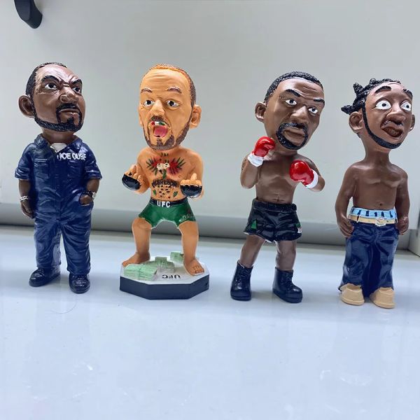 Miniaturas mini rapper boxer figuras escultura de resina ornamentos para casa rua rap hip hop decoração do quarto festa presentes coleção modelo