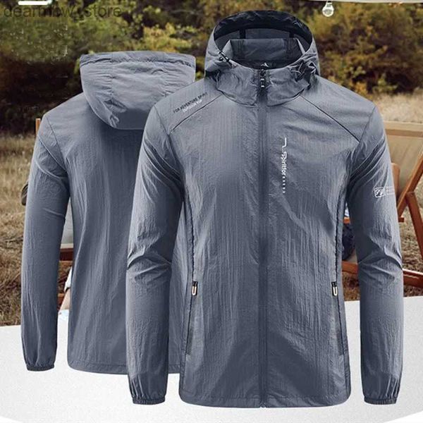 Jaquetas de ciclismo Novo tipo de jaqueta de proteção solar de secagem rápida ao ar livre Verão leve mens caminhadas pesca bicicleta gancho jaqueta esportiva Ultra light jacket24328