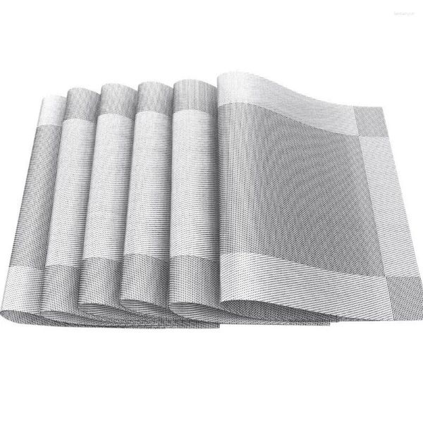 Sofra Takımı Setleri 6pcs Masa Masası Mat Restoran Yemek Slip Olmayan Isı Yalıtım Pedi Placemat Altın