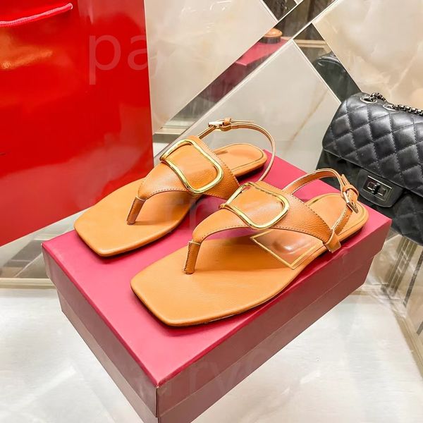 Kadınlar gerçek deri sandalet tasarımcısı kadınlar flip flops plaj sandalet sandal elbise ayakkabıları pompalar renk bayan düğün kutu