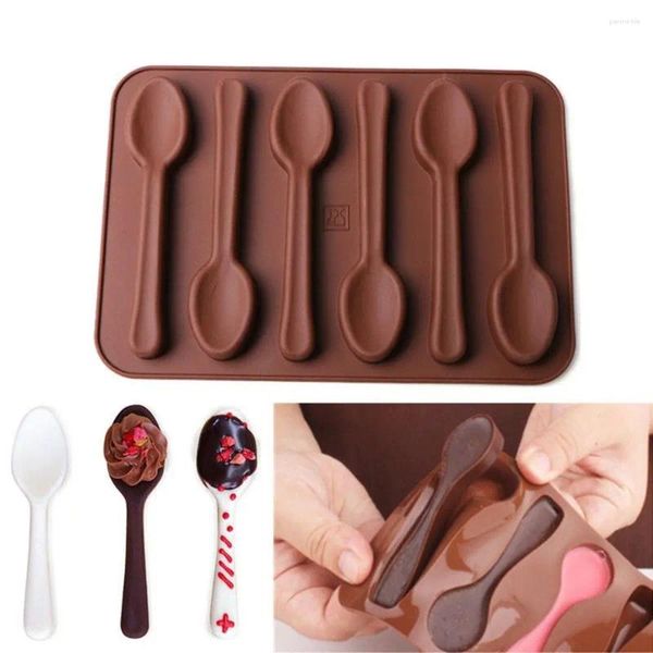 Stampi da forno 3d Stampo in silicone a forma di cucchiaio Fai da te Fondente Caramelle fatte a mano Aroma Cera Sapone Stampi Torta Strumenti per la creazione di gioielli