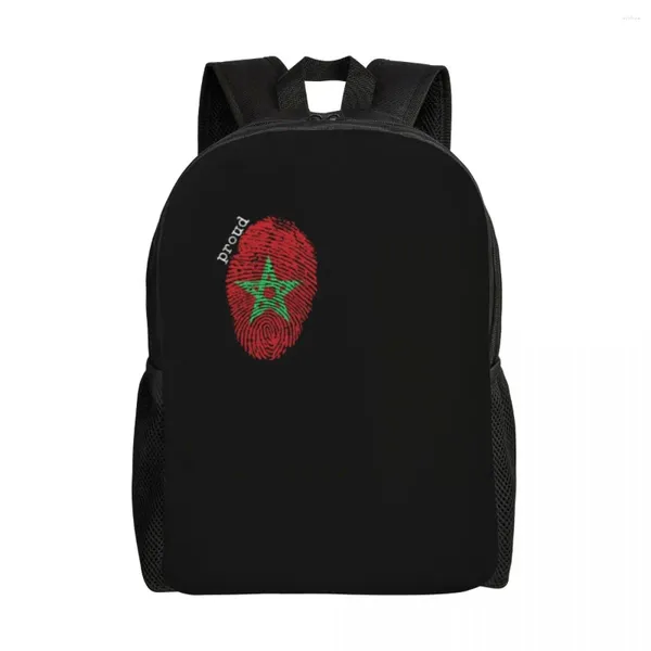 Mochila Marrocos Bandeira Engraçada Impressão Mochilas Para Meninas Meninos Padrão 3D Escola Faculdade Sacos de Viagem Homens Mulheres Bookbag Serve para 15 polegadas Laptop