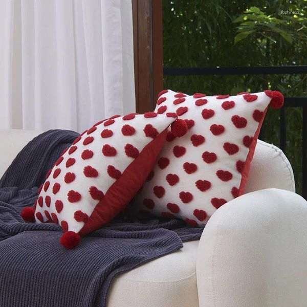 Kissen Sommer Wohnzimmer Sofa Plüsch Kissen Abdeckung minimalistischen Stil rot dreidimensionale Liebe Fall Ball