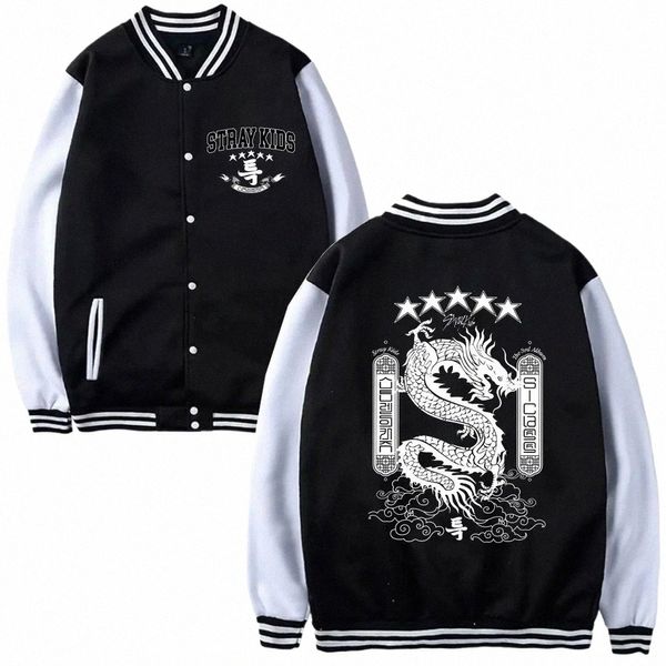 Korea Stray Kids 5 Star Männer Frauen Trend Baseball Jacke Mantel Sweatshirts Hoodie Baseball Uniform Druck Strickjacke Kleidung Tops V3Nn #