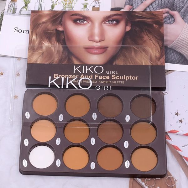 12 colori Matte Face Foundation Contour Palette Palette per trucco viso per donna 3D Con Shadow Wheat Color Con Makeup 240319