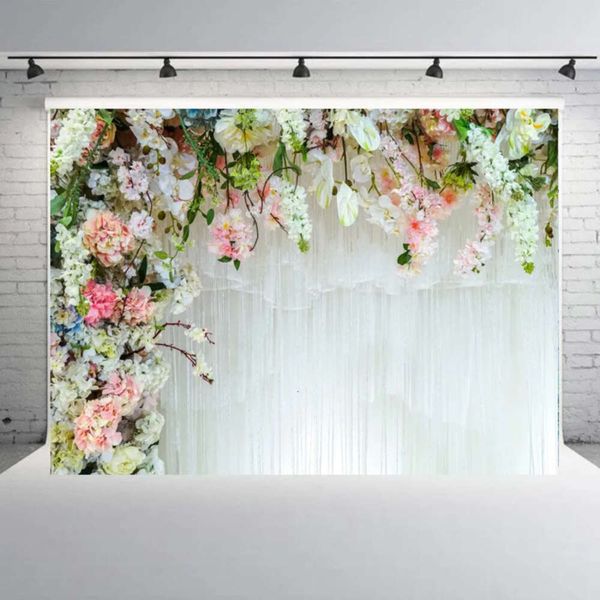 Pano padrão 150*210cm floral festa fundo cenários de casamento decoração flor parede suprimentos de aniversário fotografia adereços