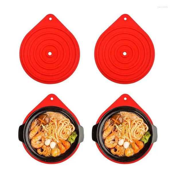 Tapetes de mesa para pratos conjunto de 4 pratos antiderrapantes de silicone anti-queimaduras almofada de panela que economiza espaço forno jantar