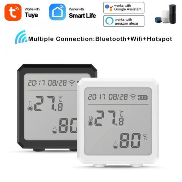 Smart Home Control 65 Tuya WIFI Temperatur- und Feuchtigkeitssensor Innenhygrometer Thermometer mit LCD-Display Unterstützung Alexa Googl3695287