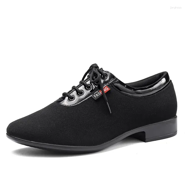 Sapatos de dança masculino oxford pano dança 2.5cm salto moderno camurça interior e borracha ao ar livre jitterbug prática salão de baile