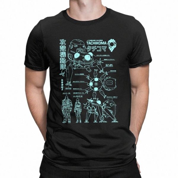 tachikoma Blueprint Ghost In The Shell T-Shirt für Männer Cott Humorvolles T-Shirt Rundhals-T-Shirts Kurzarmkleidung 4XL 5XL 6XL 78pe #