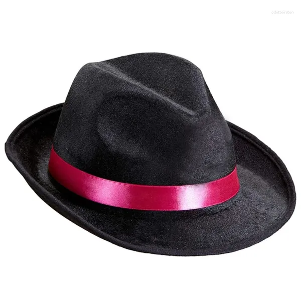 Berets elegante fedoras chapéu para cosplay traje roleplay com rolo brims adulto carnaval festa festival de música