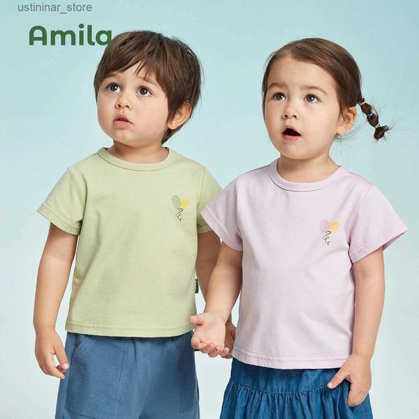 T-shirt Amila T-shirt per bambini Bambini 2022 Estate New Black Technology Ice Silk Cool Sense Antibatterico Ragazzi e ragazze Manica corta24328