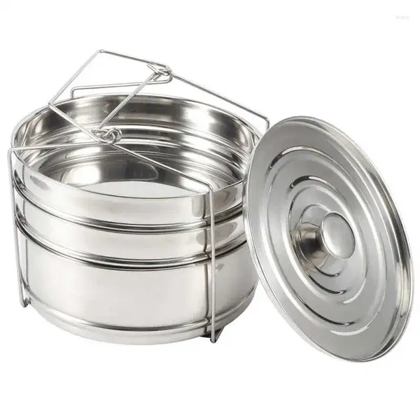 Caldeiras duplas 3 camadas de aço inoxidável conjunto panela cozinhar alimentos pressão acessórios cozinha cozinhar vapor