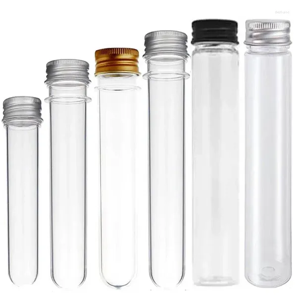 Aufbewahrungsflaschen 20 teile/los 30/40/70/80/100/110 ml PET Reagenzglas mit Aluminiumdeckel Gesichtsmaske Flasche Süßigkeiten Verpackungsboxen